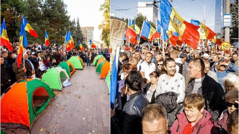 Protest de amploare la Chișinău. Circa 20.000 de oameni au ieșit în stradă nemulțumiți de inflație și scumpirile la energie