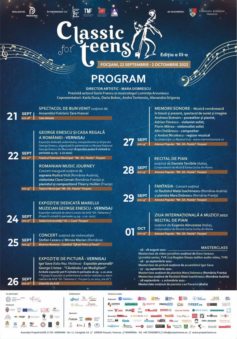 CLASSIC FOR TEENS revine cu ediția a III-a,  la Focşani, între 22 Septembrie şi 2 Octombrie 2022 18799940