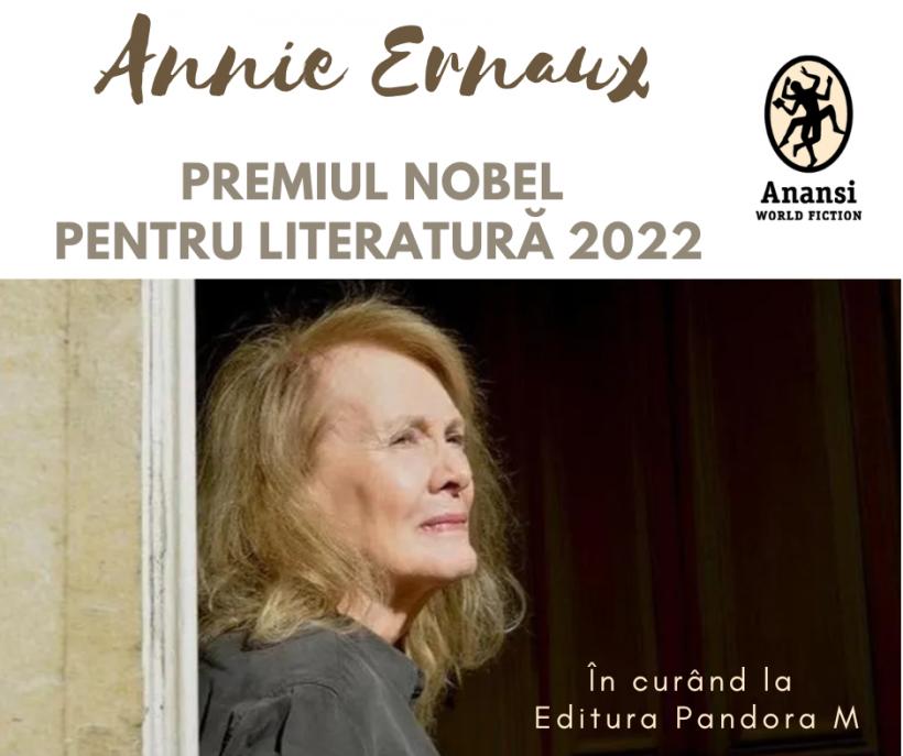 Annie Ernaux, laureata Premiului Nobel pentru Literatură din acest an,  două romane în pregătire în colecția Editurii Pandora M, Anansi. World Fiction