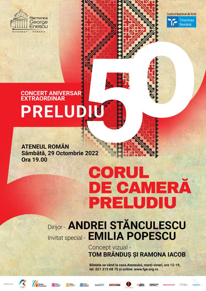 Concert aniversar “Preludiu - 50” la Ateneul Român, pe 29 octombrie