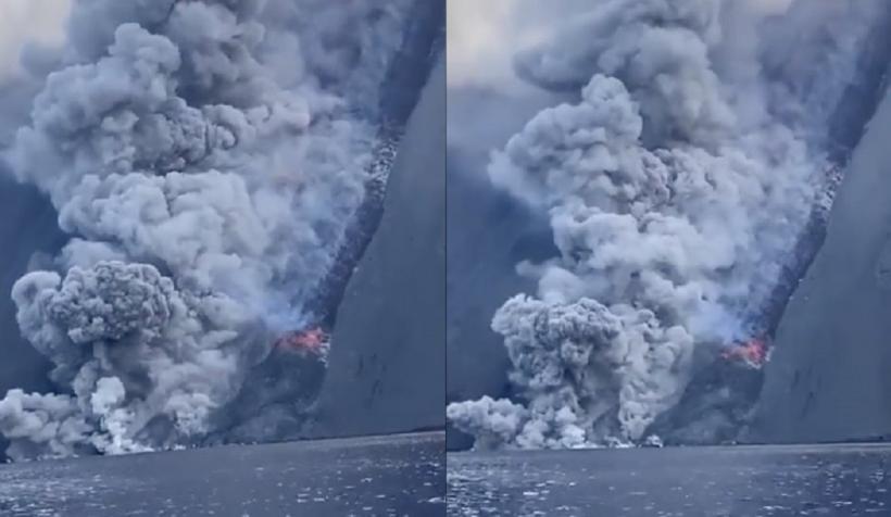 VIDEO Italia: Vulcanul Stromboli a erupt. Alertă de mișcări seismice