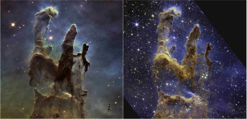 Imagini uluitoare: „Stâlpii Creaţiei” cosmice, surprinși de Telescopul Webb