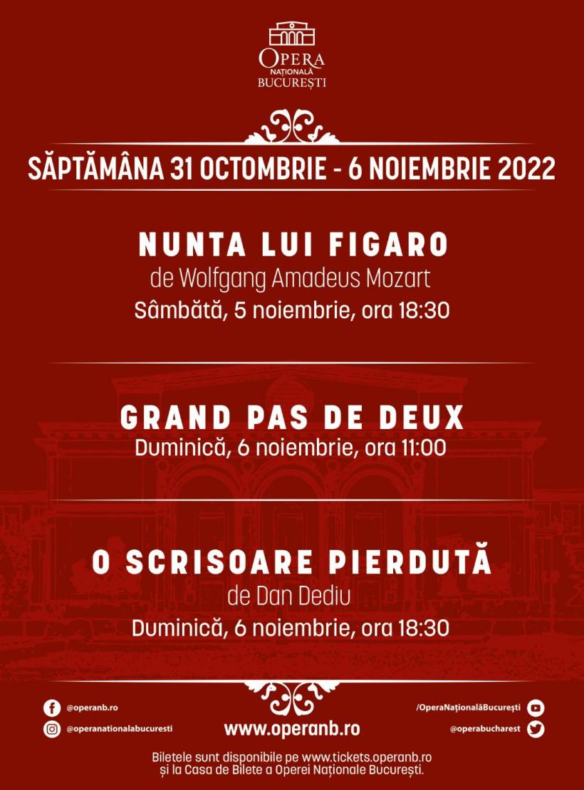 „Nunta lui Figaro” și „O scrisoare pierdută”, în prima săptămână din noiembrie, pe scena Operei Naționale București 18806107