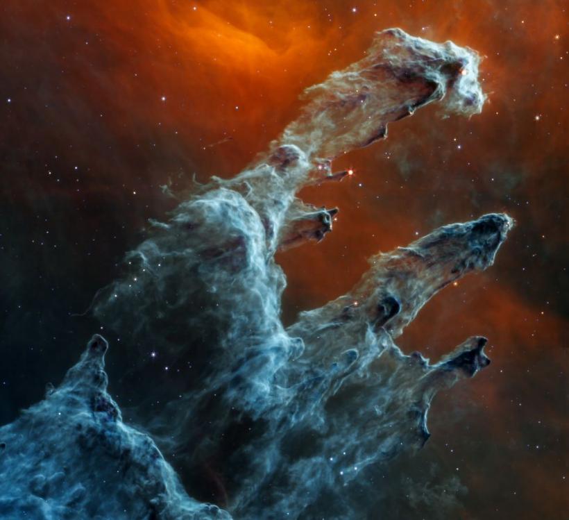 Telescopul spațial James Webb transmite o nouă imagine super-înfricoșătoare cu „Stâlpii Creaţiei”