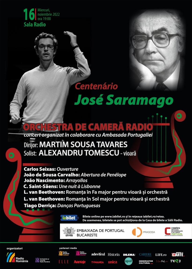 Eveniment extraordinar la Sala Radio:  CENTENARUL JOSÉ SARAMAGO  – laureat al premiului NOBEL pentru literatură