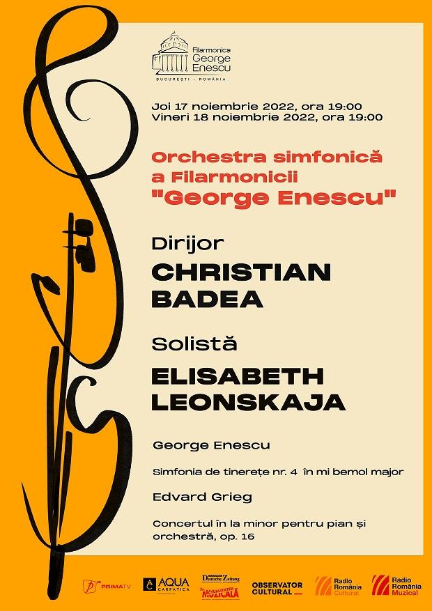 Doi corifei pe scena Filarmonicii &quot;George Enescu&quot;: dirijorul Christian Badea şi pianista Elisabeth Leonskaja
