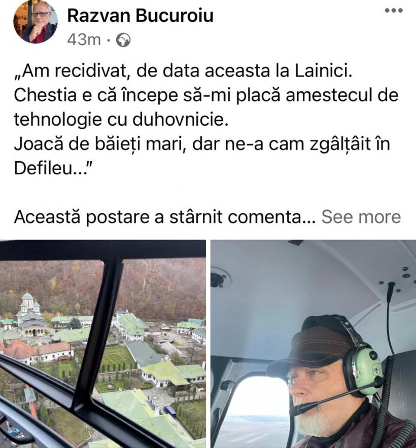 Directorul Lumea Credinței, cu elicopterul la mănăstire: ”Începe să-mi placă amestecul de tehnologie cu duhovnicie” 18810337
