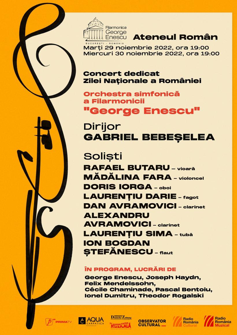 Ziua Naţională a României sărbătorită în concert la Filarmonica &quot;George Enescu&quot;