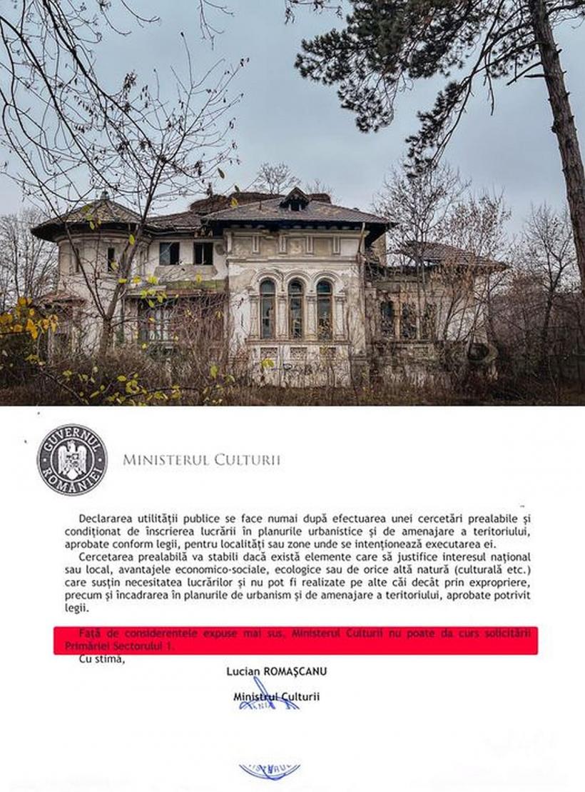 Clotilde Armand solicită Ministerului Culturii un aviz pentru exproprierea şi salvarea imobilului Casa Miclescu