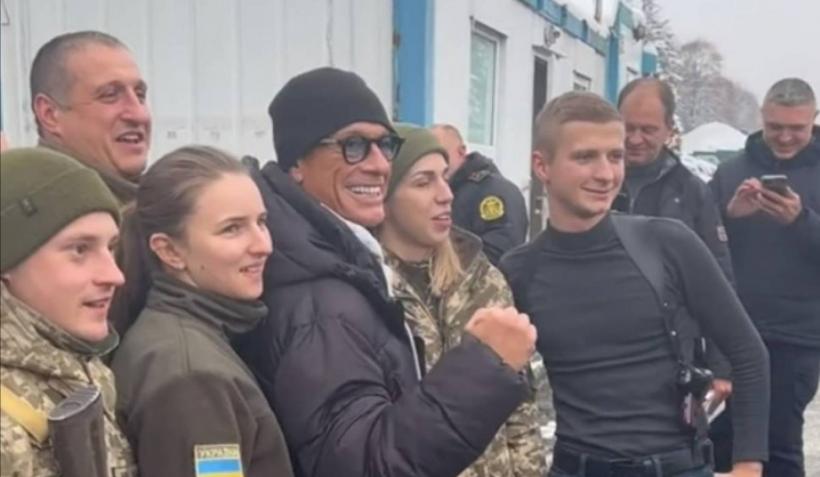 Jean-Claude Van Damme în Ucraina. Actorul a vizitat zonele afectate de razboi 