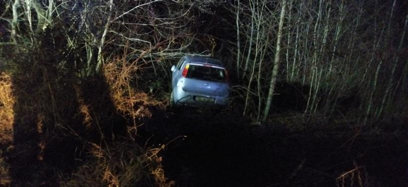 A pierdul controlul volanului și a intrat cu mașina în pădurea de pe marginea drumului 18816993