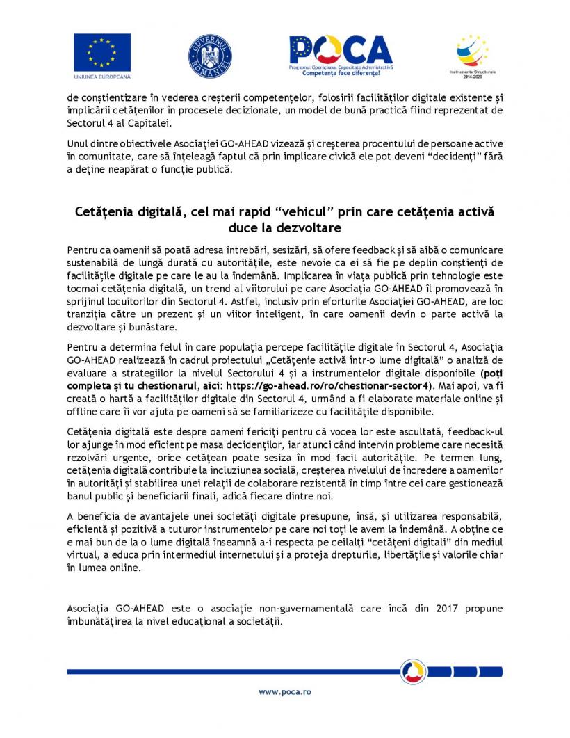 Asociația GO-AHEAD susține cetățenia activă promovând avantajele și beneficiile digitalizării 18819772