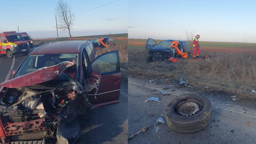 Accident grav în Suceava. Trei persoane au fost rănite grav după o coliziune frontală între două autoturisme