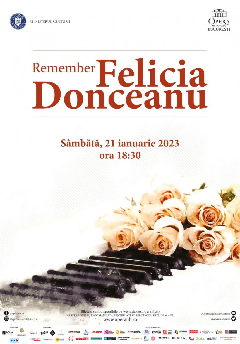 Remember Felicia Donceanu, o seară de lieduri pe scena Operei Naționale București