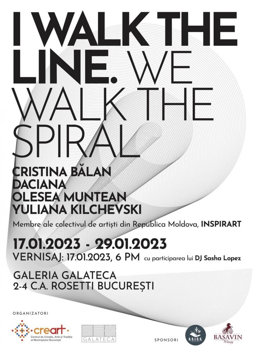 Punte culturală între București și Chișinau:  Expoziția „I Walk the Line. We Walk the Spiral”, la Galeria Galateca