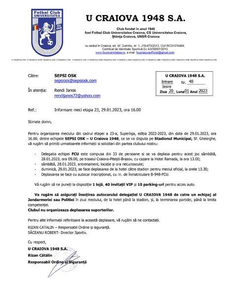 U Craiova 1948 se dezice de scandările xenofobe ale suporterilor săi 18822889