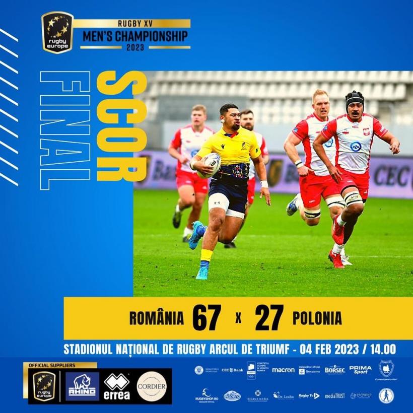 România a învins Polonia în debutul Campionatului European de Rugby 2023