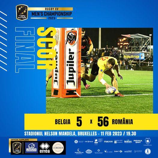 Naționala de rugby a României a învins Belgia