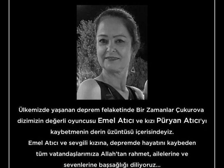 O actriţă cunoscută din serialul „Mă numesc Zuleyha!” a murit în timpul cutremurului din Turcia