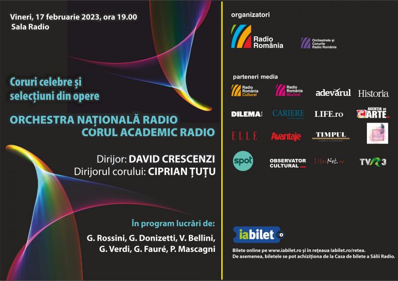 VERDI, ROSSINI, DONIZETTI, BELLINI, MASCAGNI:  selecțiuni și coruri celebre din opere, la Sala Radio 18825513