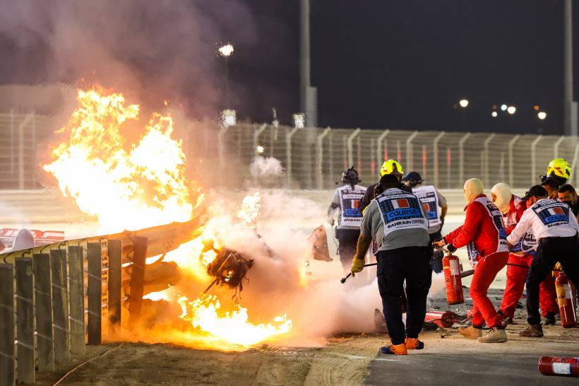 Monopostul lui Grosjean ars în Bahrain 2020 expus în expoziția de Formula 1 de la Madrid