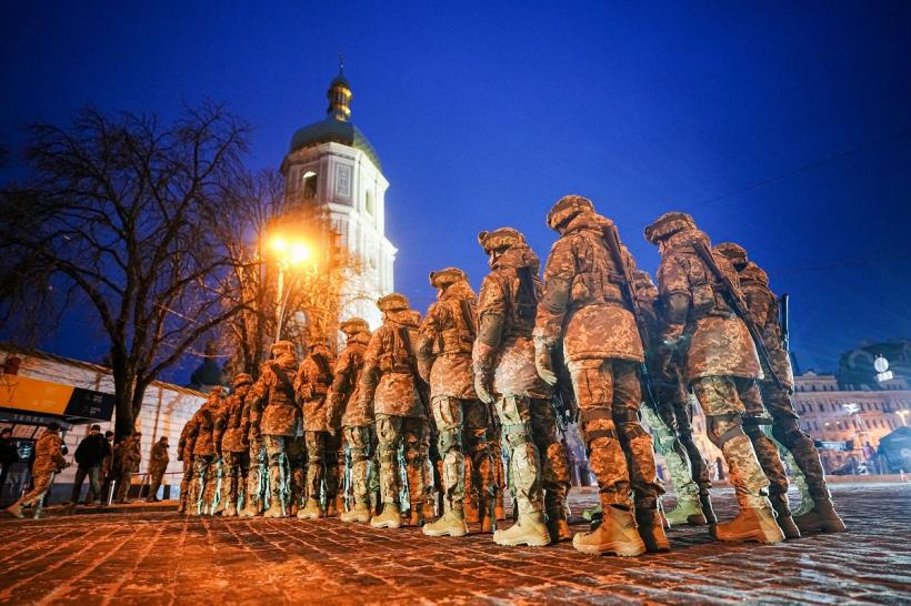 Ceremonii la Kiev, la împlinirea unui an de la izbucnirea războiului