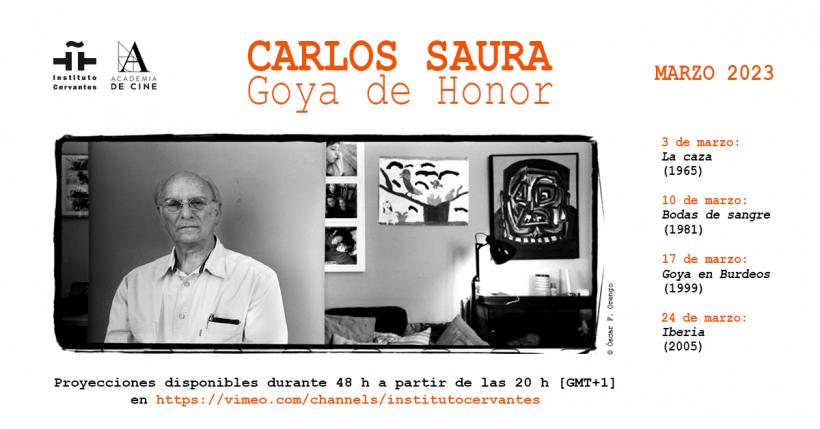 Filme online la Institutul Cervantes. Omagiu lui Carlos Saura, Premiul Goya de Onoare 2023
