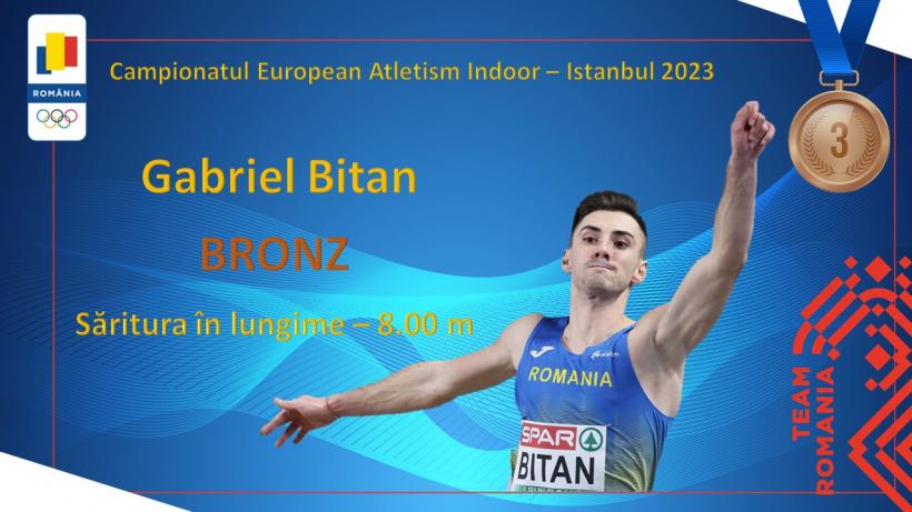 Gabriel Bitan a câștigat medalia de bronz la săritura în lungime la Europenele de atletism de la Istanbul