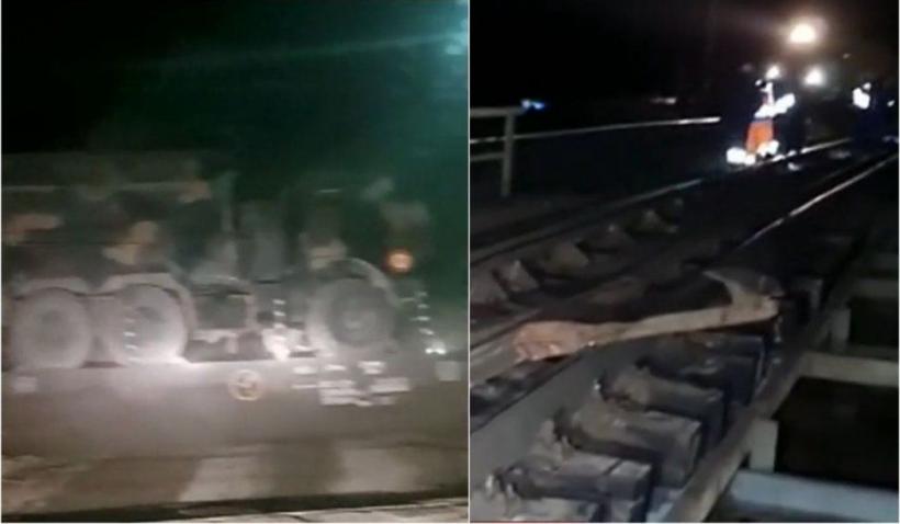 Accident feroviar în Brașov: Vagonul unui tren cu tehnică militară a deraiat. Circulația trenurilor în zonă, afectată