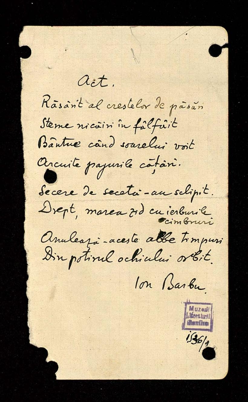 Matematicianul care a nemurit în versuri balcanismul. ​​​​​​​Ion Barbu, ochi și deochi pentru cel mai înzestrat poet român 18830569