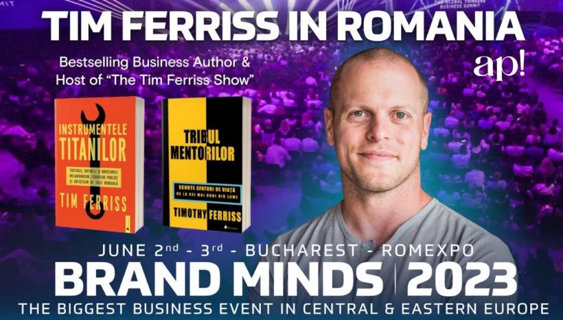 Celebrul scriitor Tim Ferriss vine în România: Editura ap! a publicat 5 titluri semnate de cunoscutul autor de bestsellere!