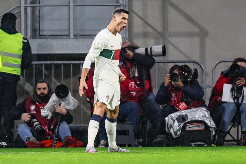 Cristiano Ronaldo înscrie golul numărul 122 la naționala Portugaliei, care conduce detașat în grupa de calificare