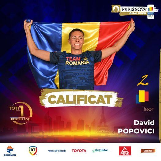 Performanță extraordinară pentru David Popovici! S-a calificat la Jocurile Olimpice de la Paris 2024 18833692