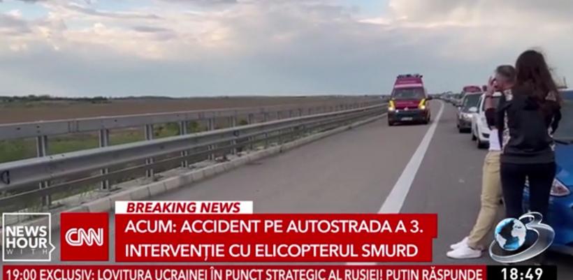 Accident teribil pe A3 București-Ploiești. A fost chemat elicopterul SMURD. Traficul este blocat pe sensul către capitală