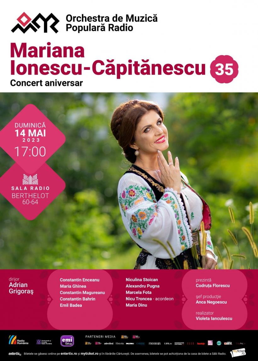 Concert folcloric aniversar: Mariana Ionescu Capitănescu, 35 de ani de carieră artistică