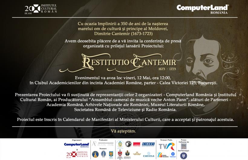Lansarea Proiectului RESTITUTIO CANTEMIR