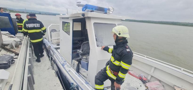 Incendiu la o ambarcațiune a Poliției de Frontieră Mehedinți. Trei persoane rănite 18839959