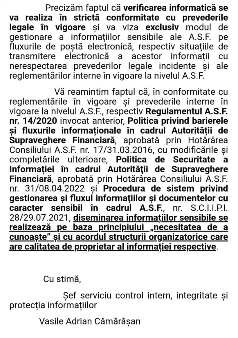 Stimați colegi, cine a ciripit? ASF își vânează angajații care nu au respectat omerta 18840025