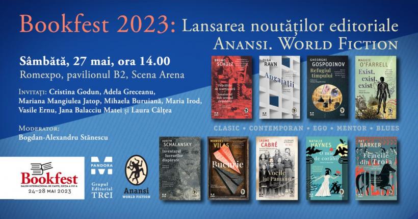 Bookfest 2023: autori de marcă din literatura universală, în traducere în colecția Anansi. World Fiction
