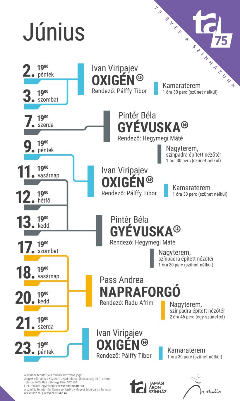 STAGIUNEA 2022-2023 Teatrul Tamási Aron. PROGRAMUL LUNII IUNIE   18841608