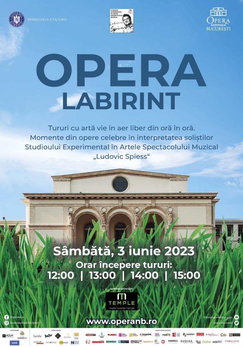 Opera Labirint, eveniment în aer liber pe esplanada Operei Naționale București pe 3 iunie 2023