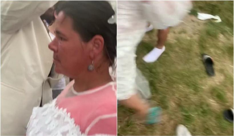 Nuntă inedită la Vaslui. Petrecere cu manele în fața blocului. Mirii au apărut în șlapi.  "Vara e ceva de speriat cu ei" 18844798