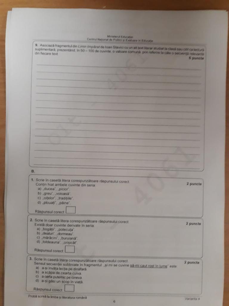 Subiecte Evaluare Națională 2023. Ce au avut de rezolvat elevii 18845595