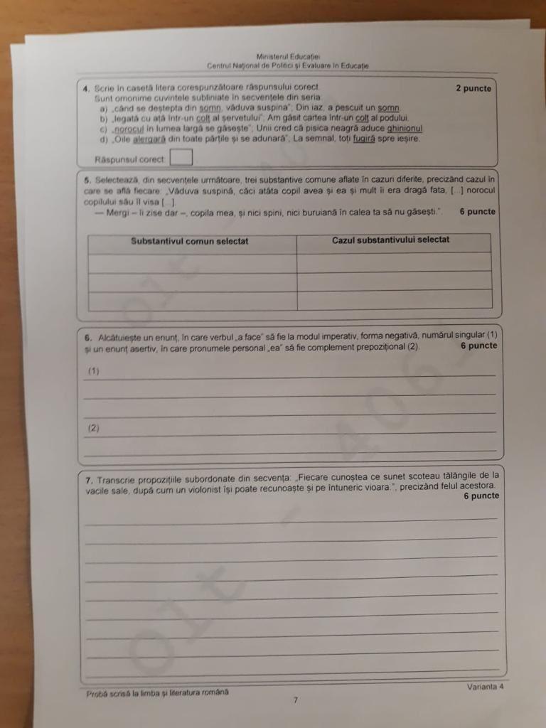 Subiecte Evaluare Națională 2023. Ce au avut de rezolvat elevii 18845597