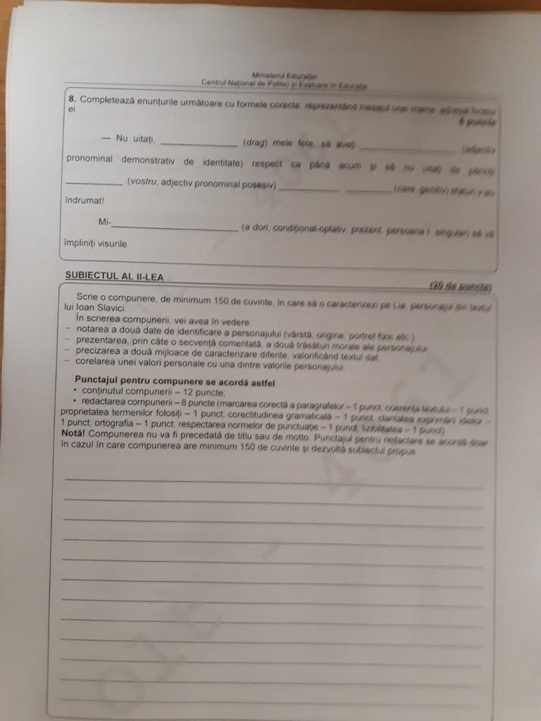 Subiecte Evaluare Națională 2023. Ce au avut de rezolvat elevii 18845598