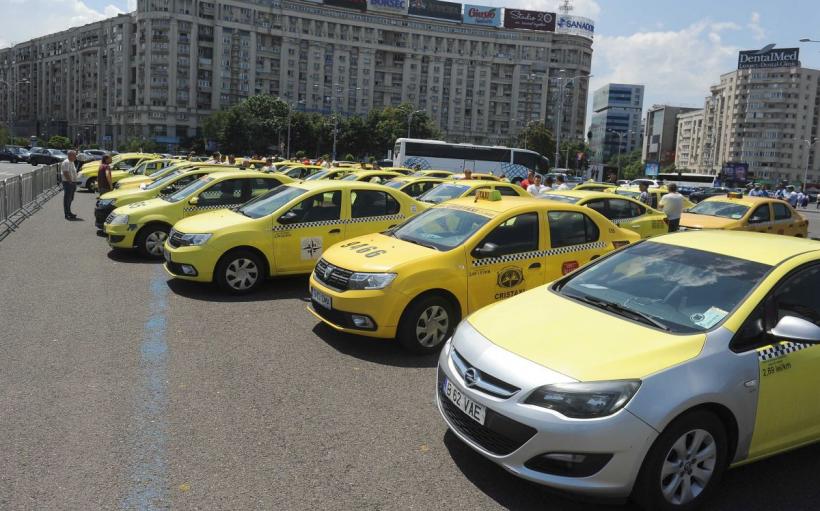 Protest al taximetriștilor în fața Palatului Victoria, împotriva aplicațiilor de ride-sharing gen Uber și Bold 18845917