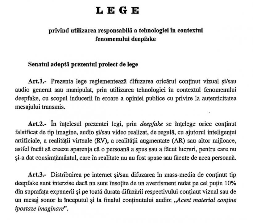 Proiect de lege împotriva deep fake. Glumele foto-video făcute de Inteligența Artificială, amendate cu 200.000 de lei dacă nu sunt semnalate ca trucaje 18847668