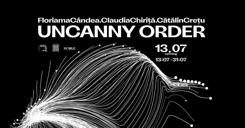 Uncanny Order - despre concepte și aplicații ale teoriei haosului la punctul de întâlnire al artei cu știința. Instalația poate fi văzută între 14 și 31 iulie, la galeria MOBIUS din București