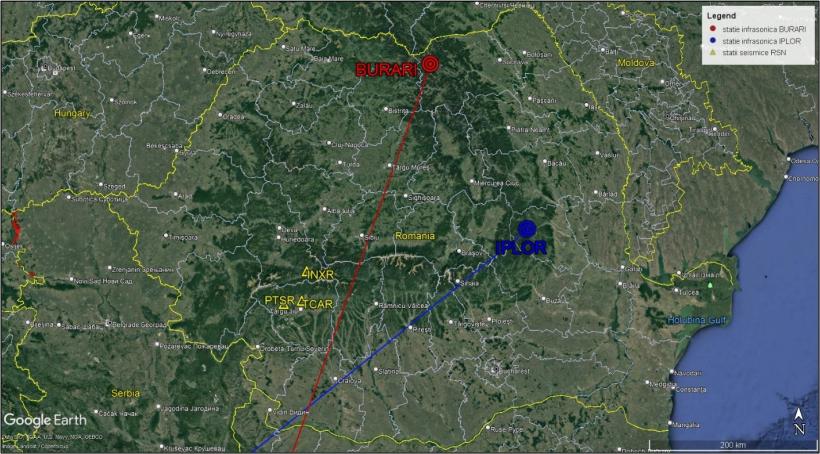 Noi informații despre explozia puternică a unui meteorit observată în sudul României