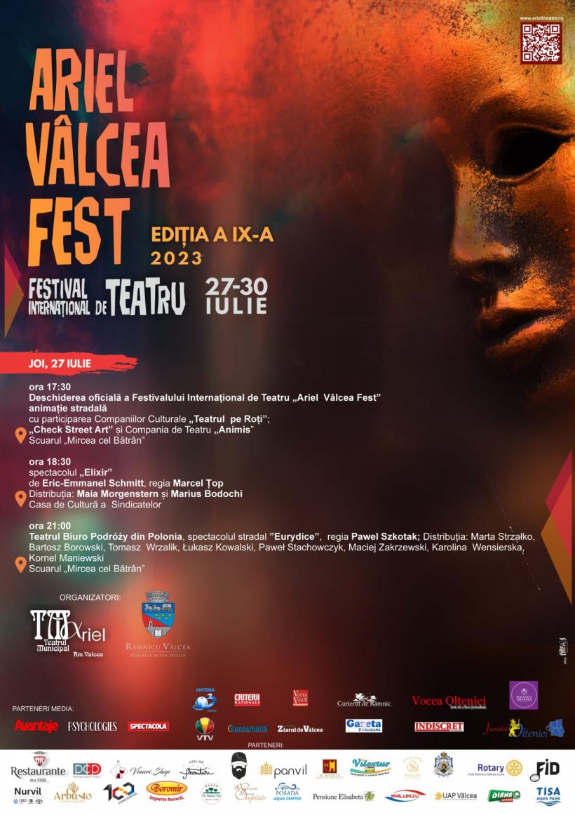 Teatru, bucurie și antren la Râmnicu Vâlcea: la finalul lunii iulie se desfășoară a noua ediție a  Festivalului Internațional de Teatru „Ariel Vâlcea Fest”